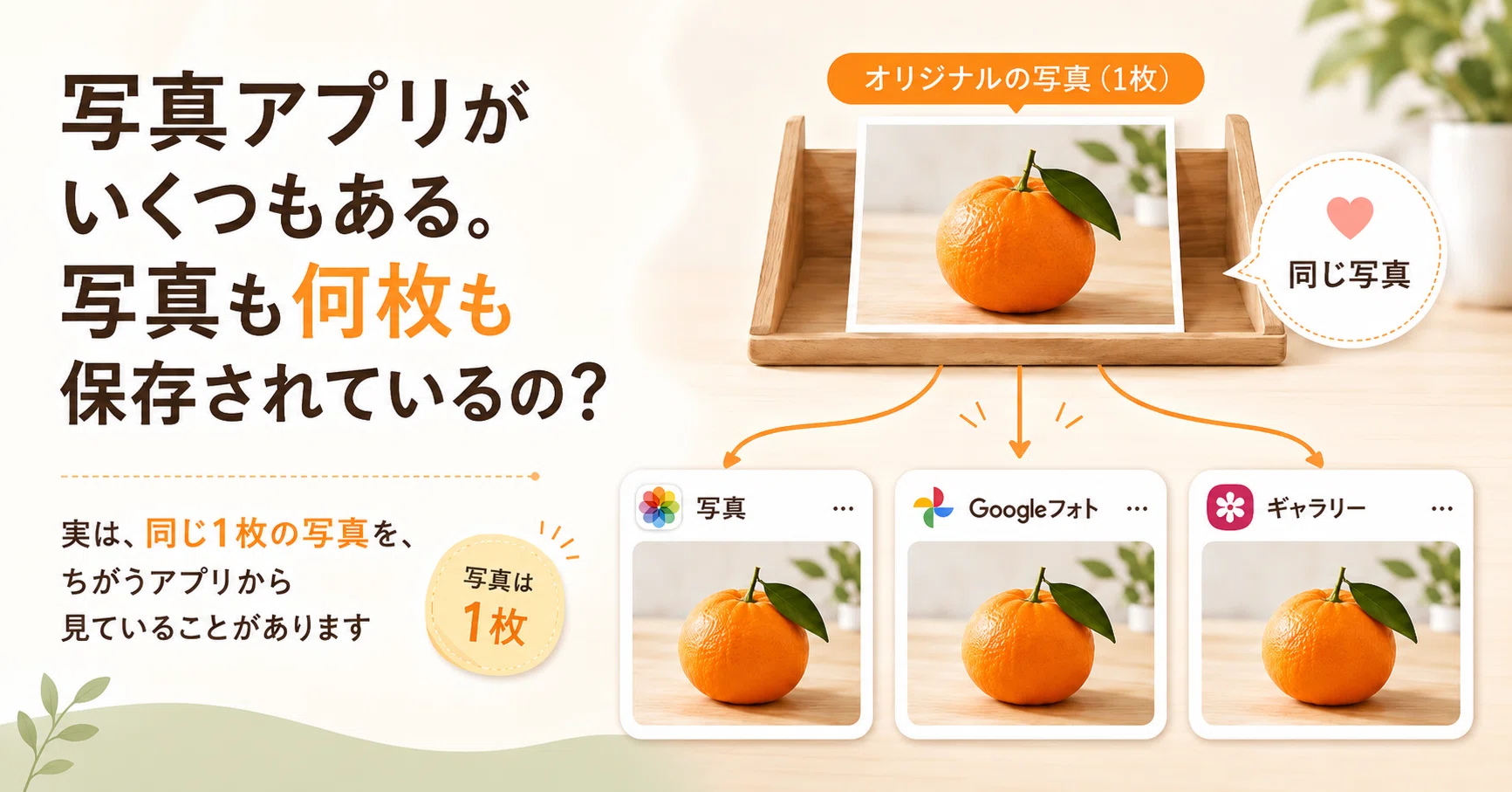 写真アプリがいくつもある。写真も何枚も保存されているの