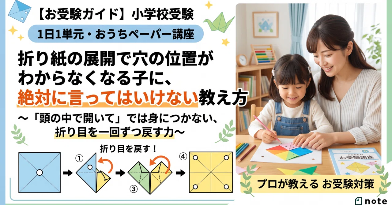 お受験ガイド】小学校受験 1日1単元・おうちペーパー講座 折り紙の展開