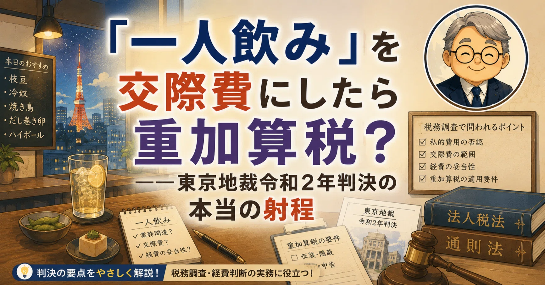 一人飲み」を交際費にしたら重加算税？――東京地裁令和2年判決の本当の