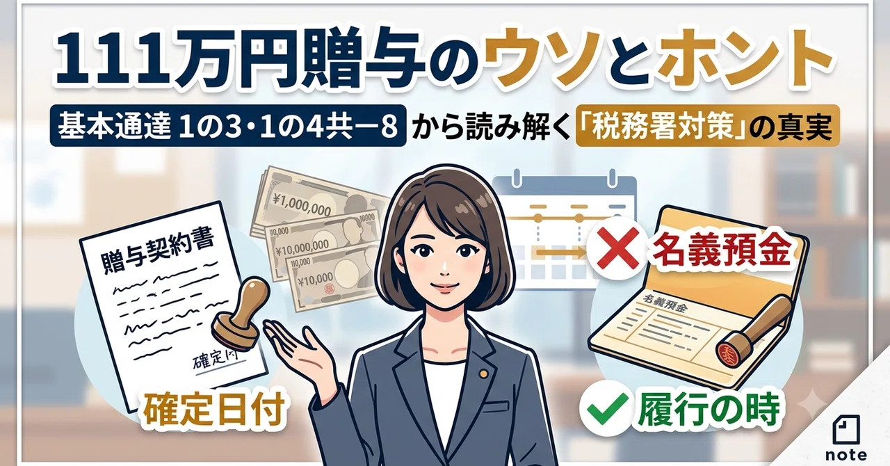 「「111万円贈与して1,000円払えば安心」は嘘？税務調査で否認される落とし穴」のサムネイル