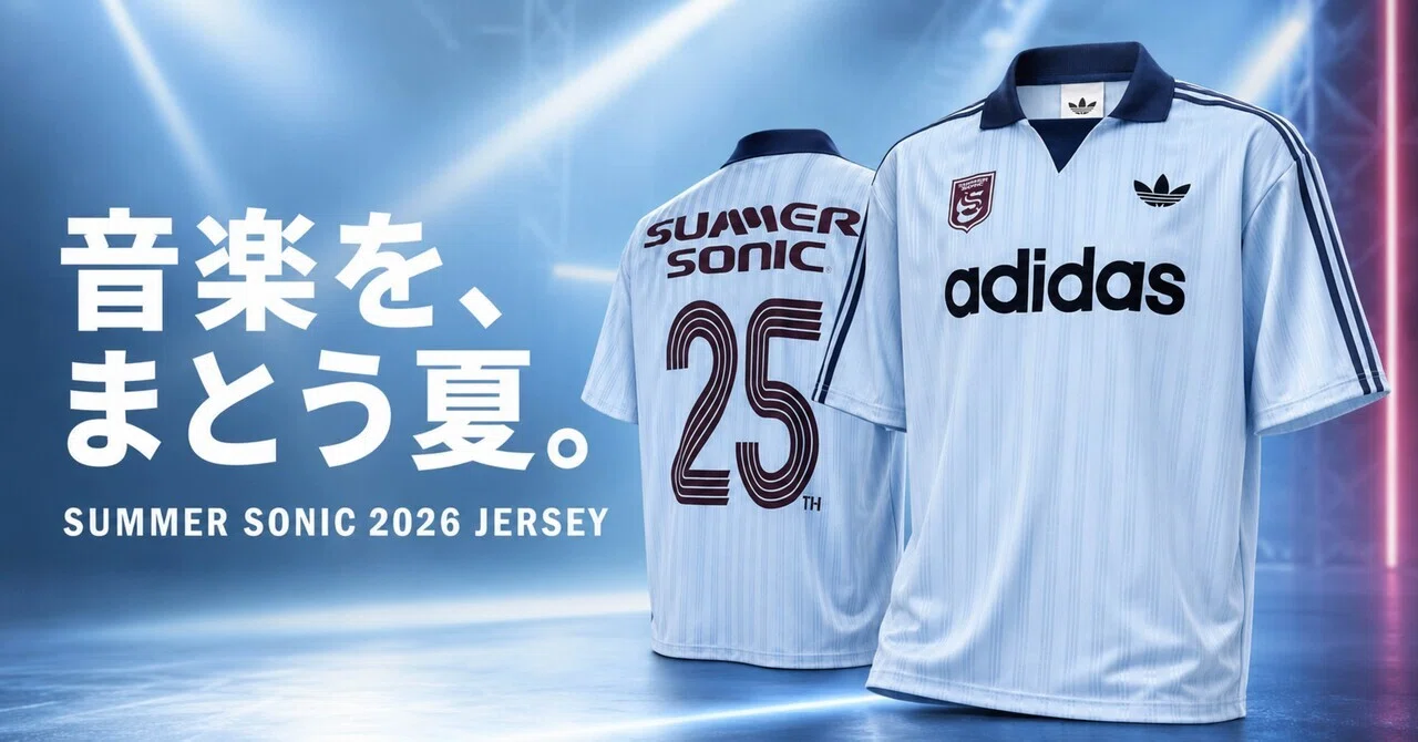 adidas SUMMER SONIC 2026 JERSEYが7月30日発売｜25周年を着る限定