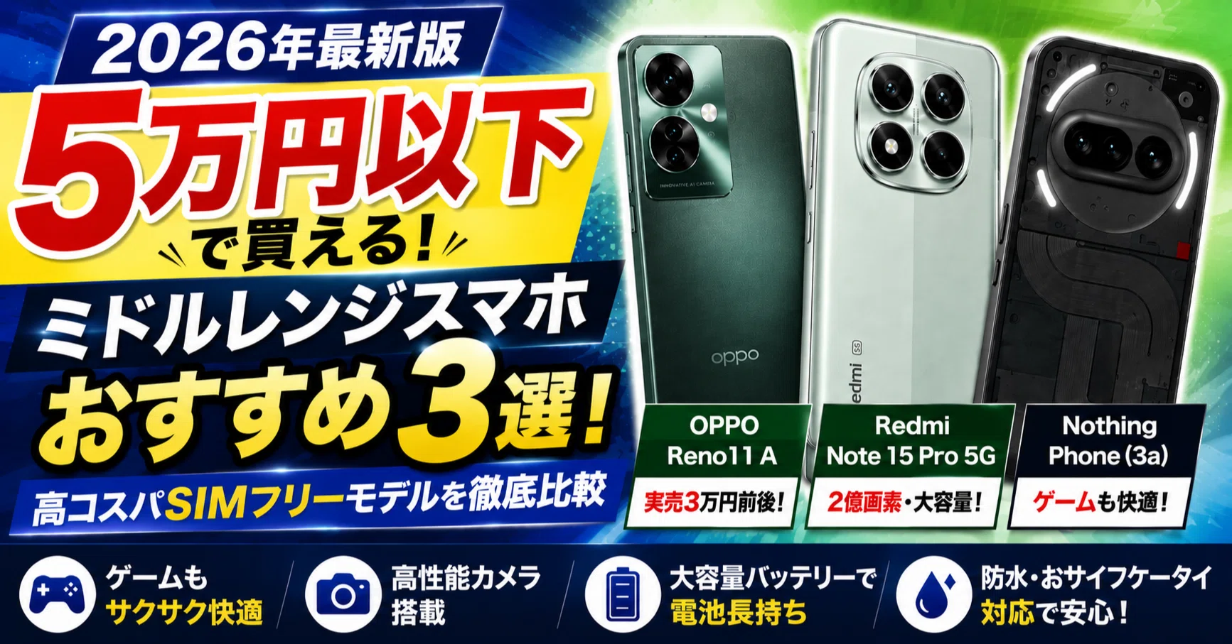 ミドル レンジ スマホ おすすめ