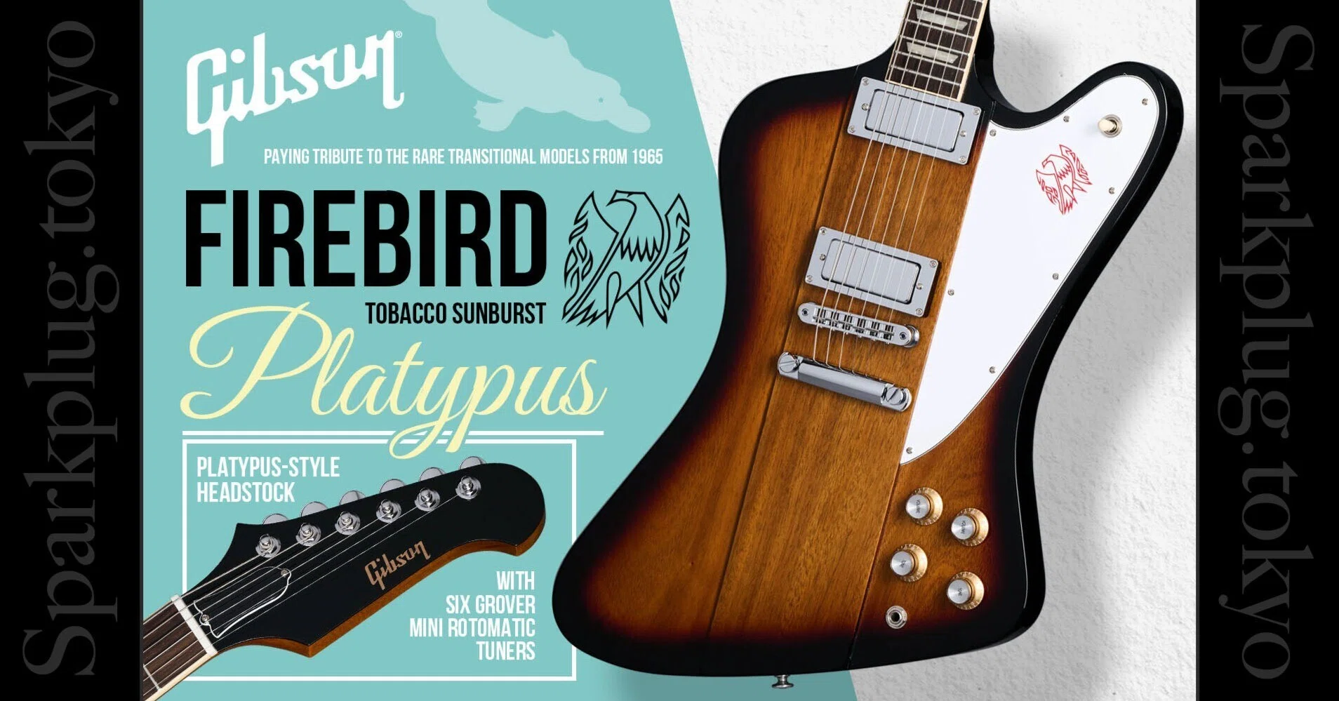 美品激レア　Gibson Firebird ファイヤーバードタバコサンバースト タバコ・サンバースト！ギブソンによるプラタパス・スタイル