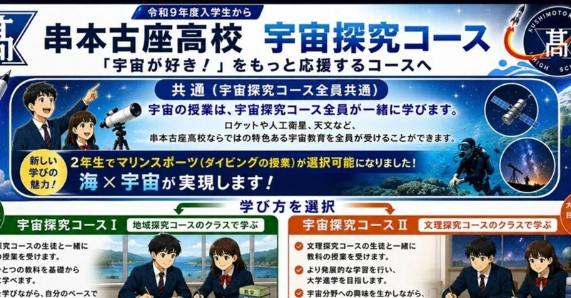 和歌山県立串本古座高校「宇宙探究コース」が生まれ変わります！