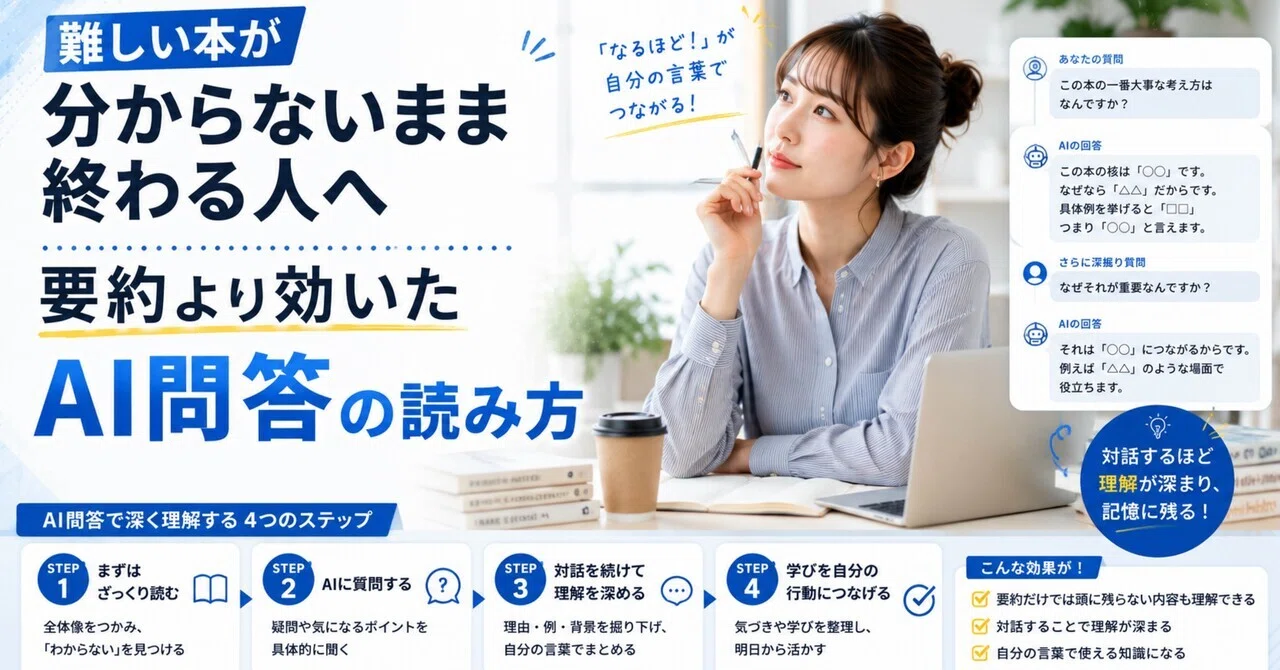 難しい本が分からないまま終わる人へ 要約より効いたAI問答の読み方