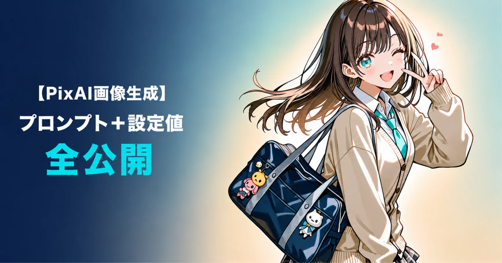 PixAI画像生成】Tsubaki v1.1のプロンプト・設定値公開｜オリキャラJK