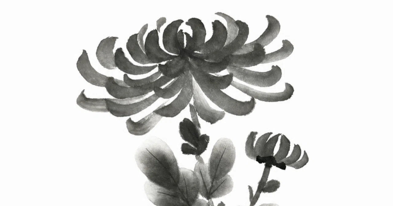 9月の水墨画ワークショップ 「菊を描く」｜友香/水墨画家