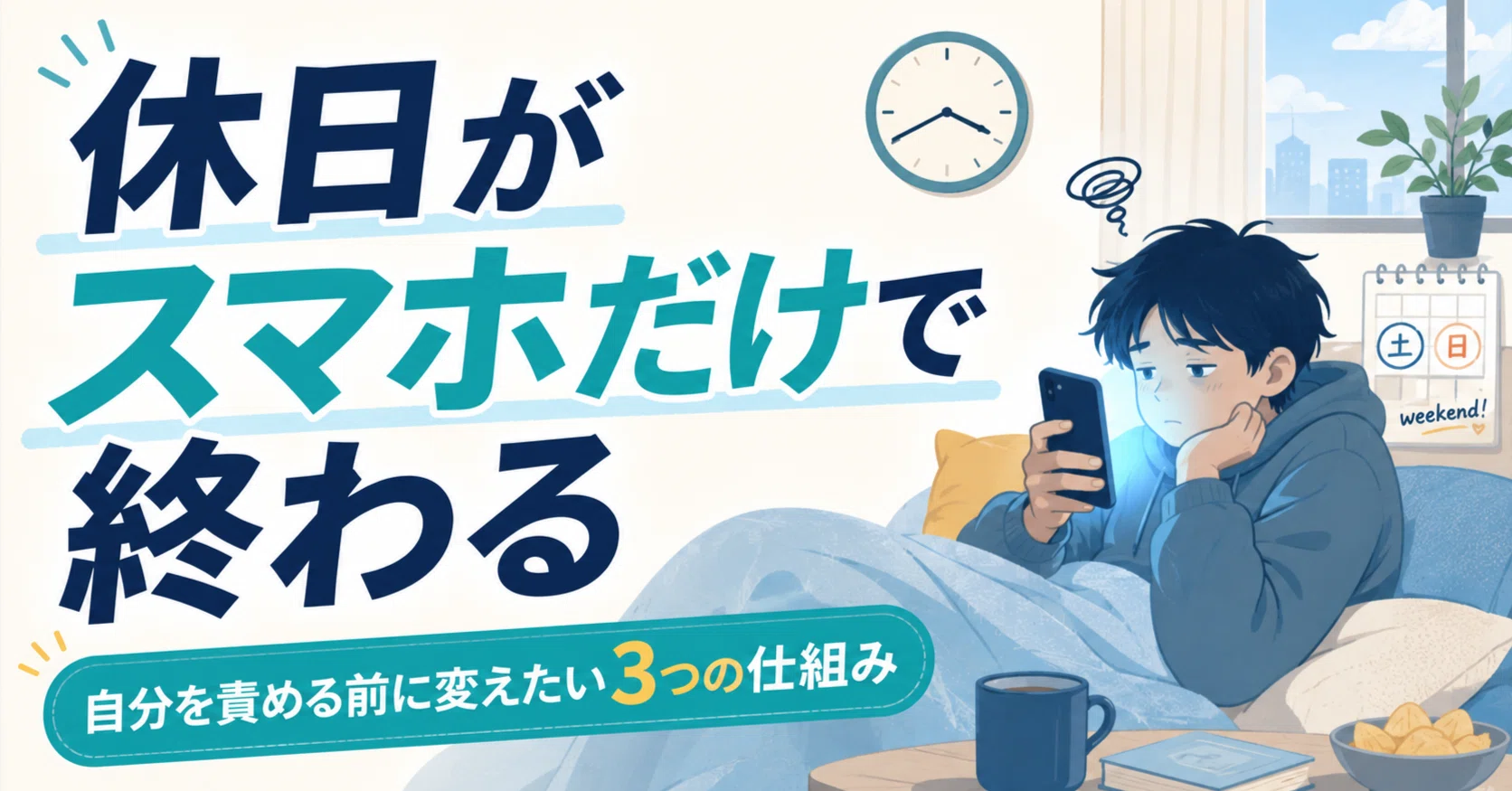 朝からスマホを見て一日が終わる人へ｜自己嫌悪を減らす休日の設計方法