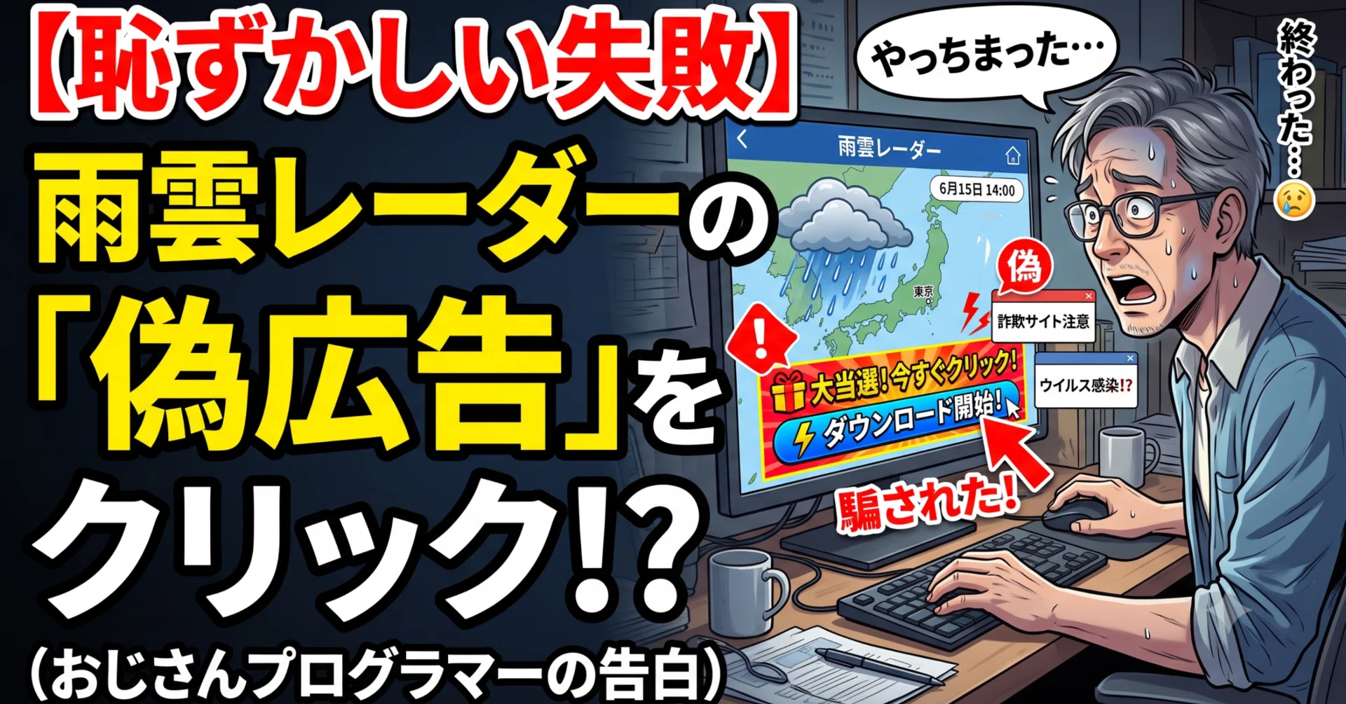 もうりさま仮確認用 実録】経験豊富な？おじさんプログラマーの癖に「偽ウイルス警告」の罠
