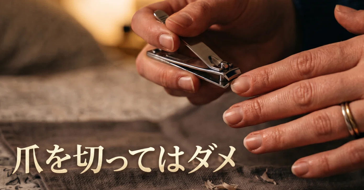 夜 爪 を 切る