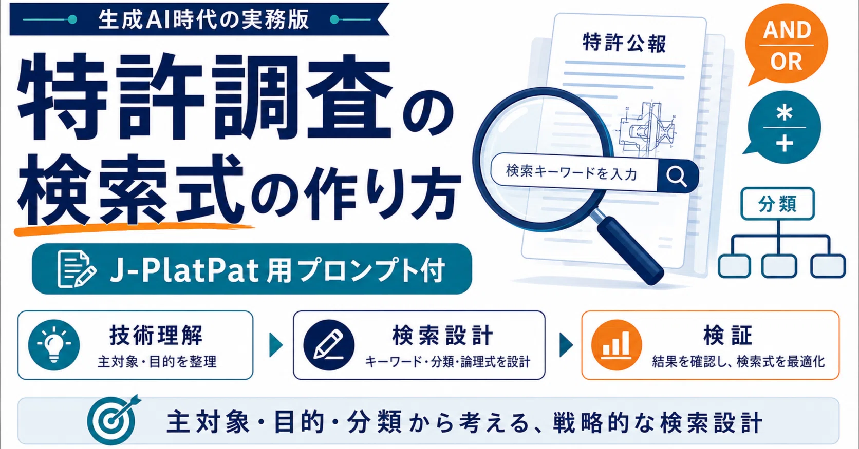 特許調査の検索式の作り方（プロンプト付）｜角渕由英（つのぶちよしひで）