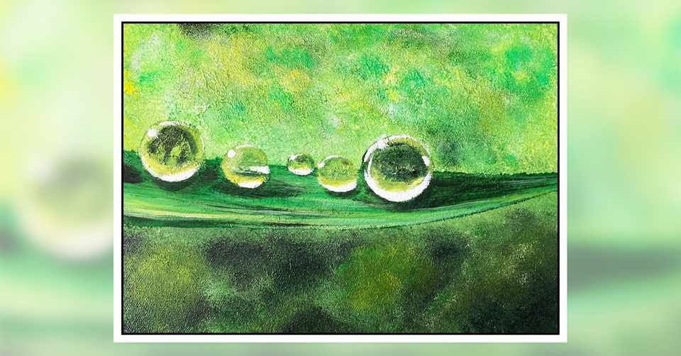 アクリル絵の具を使用した 雨の雫 の描き方 初心者が簡単に絵を描く方法 Junya Art Note