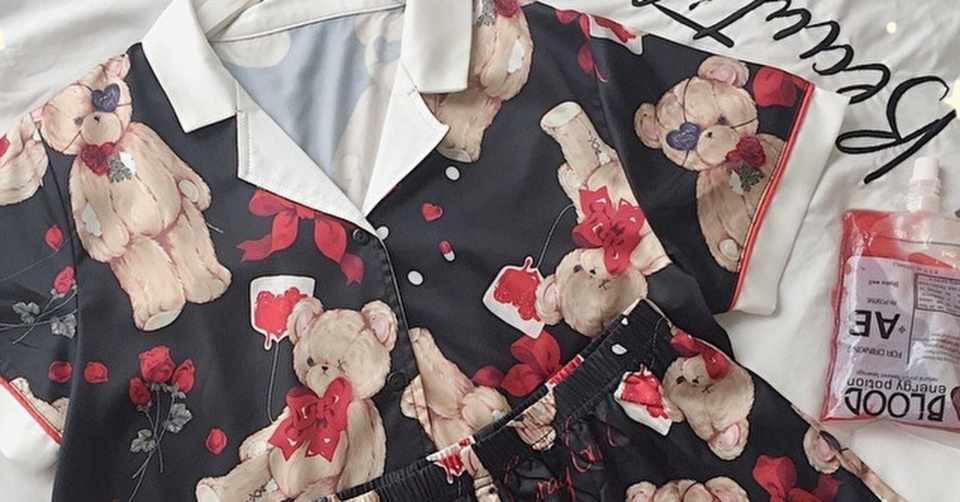 ゴスロリ系 パジャマ 室内着 Crazygirl 甘め クマちゃん 天使と悪魔サブカル系ファッションseasonz Note