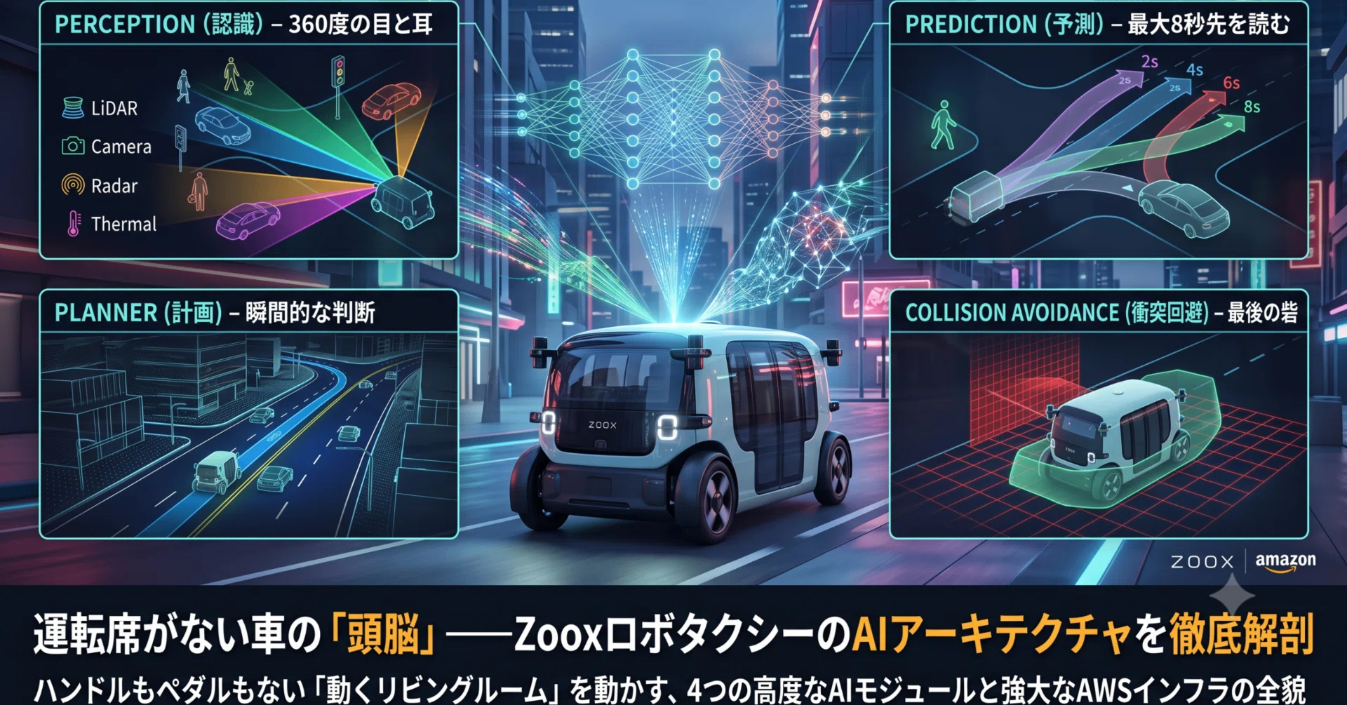 運転席がない車の「頭脳」——ZooxロボタクシーのAIアーキテクチャを徹底