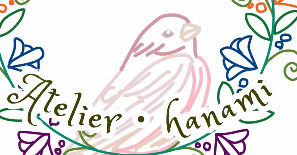 刺繍図案イラスト練習 ピンクの鳥と植物 Atelier Hanami 刺繍とイラストと Note