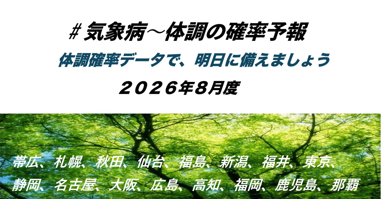 Weather-Related Illness - Physical Condition Probability Forecast for ...