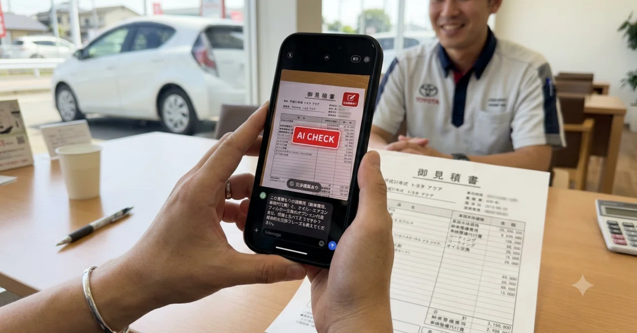 難しい😓中古車の高額見積もりの読み取りはAIにおまかせ！損しないため