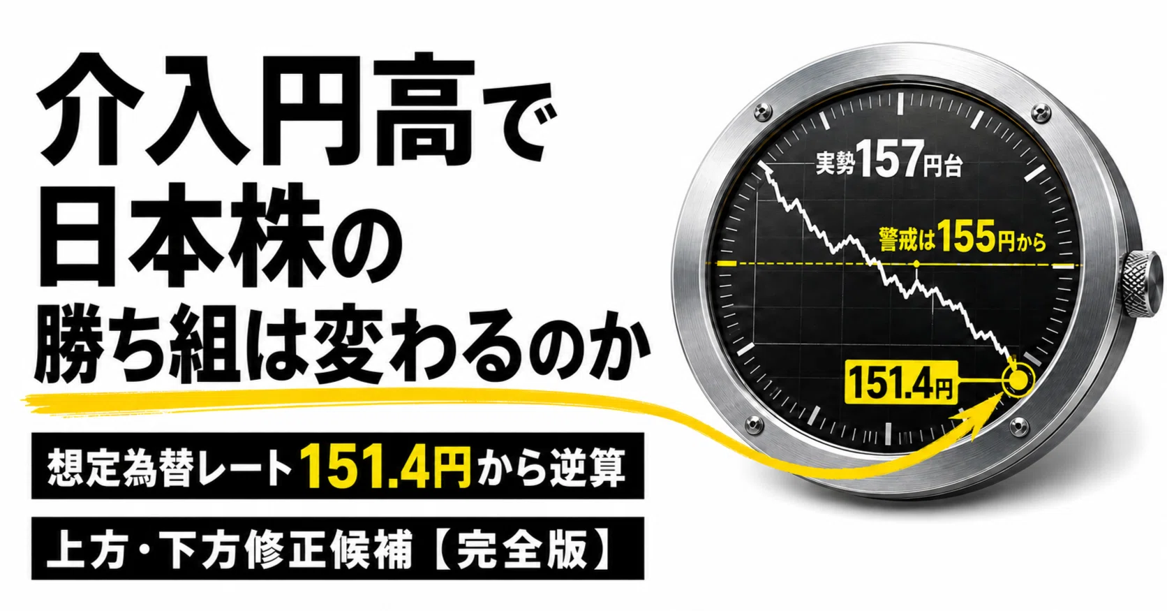 介入円高で日本株の勝ち組は変わるのか — 想定為替レート151.4円から