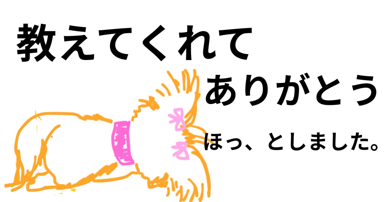 教えてくれてありがとう。ほっ、としました。｜名前もと