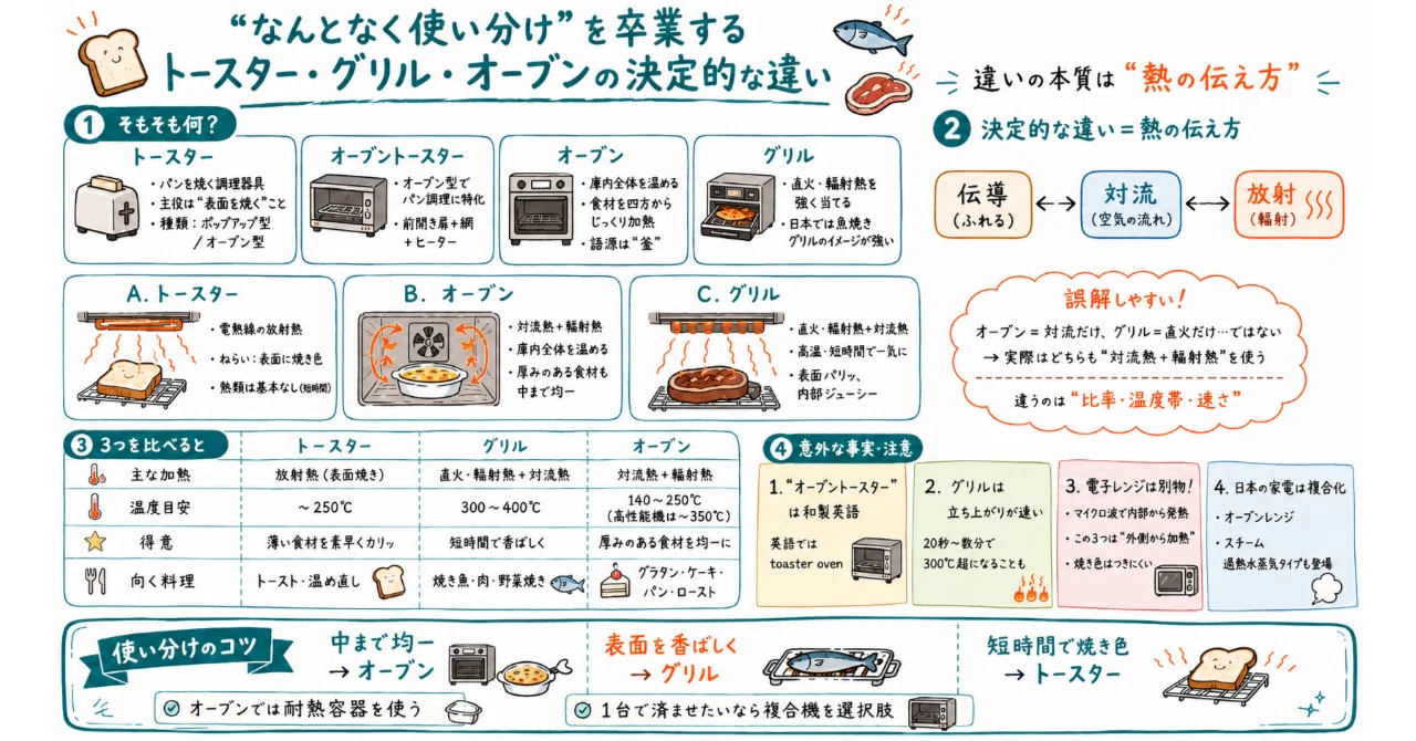 オーブン と グリル の 違い