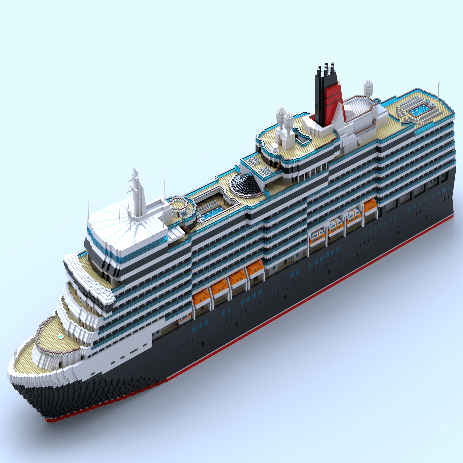 メイン作品】 豪華客船 MS Queen Elizabeth by mol｜灘校LEGO同好会