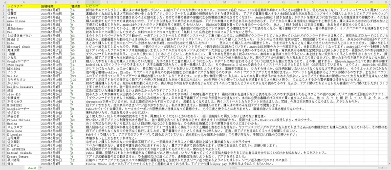 Google Playをクローラー アプリのレビューをスクレイピング 西宮 空 Note