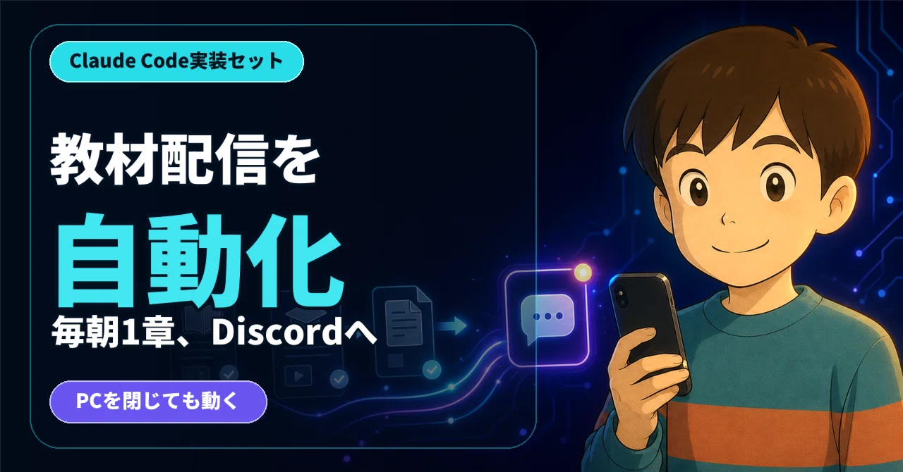 Claude Codeで教材を毎朝Discordに自動配信する方法 —— 買ったまま眠っ