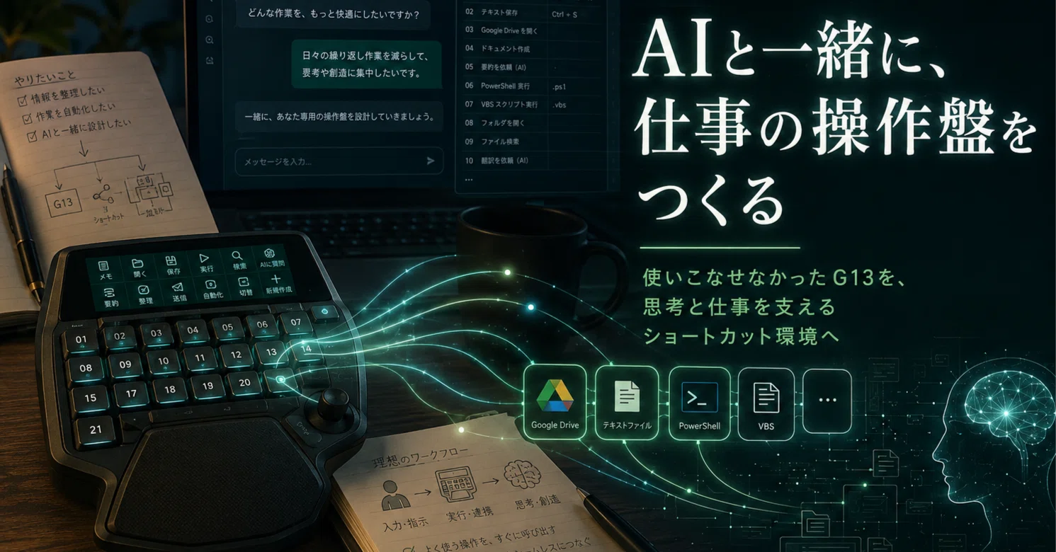 使いこなせなかったロジクールG13を、AIと一緒に「仕事の操作盤」へ
