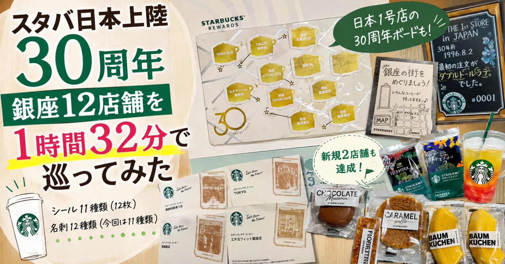 スターバックス・ジャパン30周年記念 銀座12店舗ステッカー