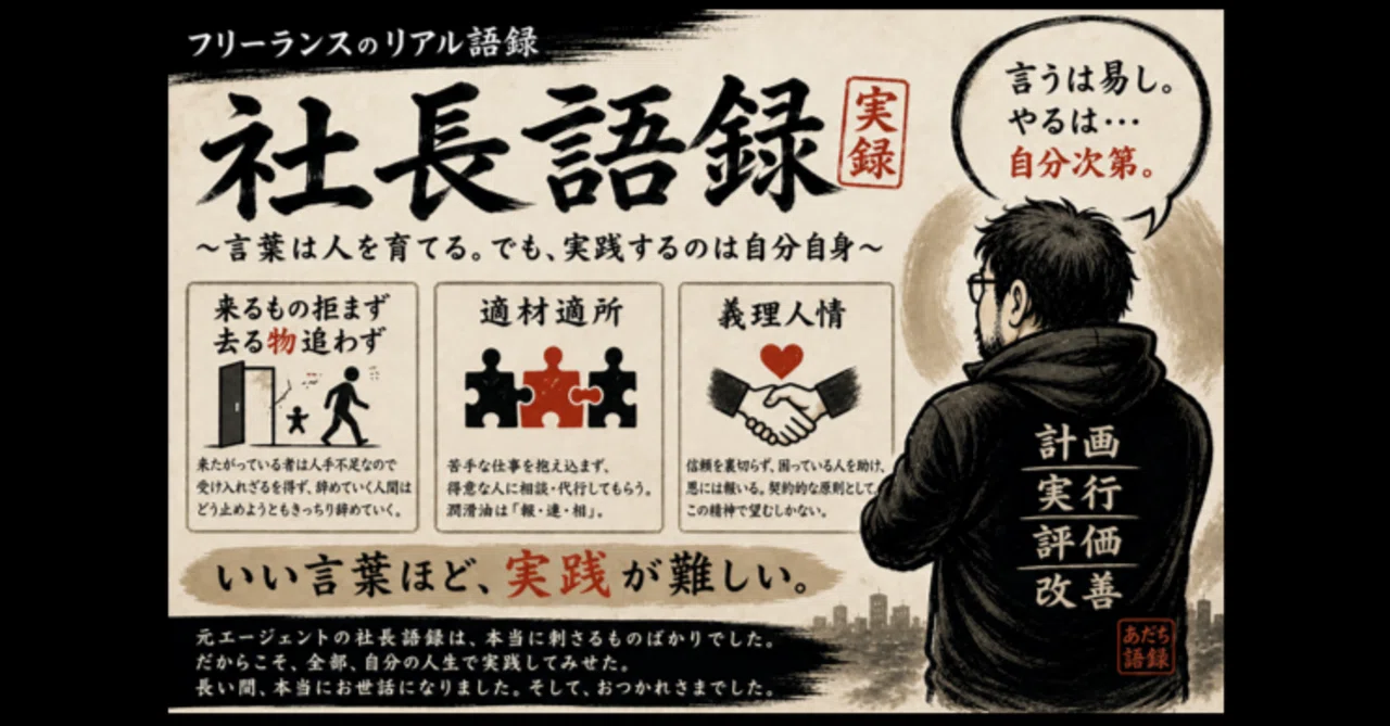 元専属エージェント社長の名言集。いい言葉なので拾っていってね。｜あだち