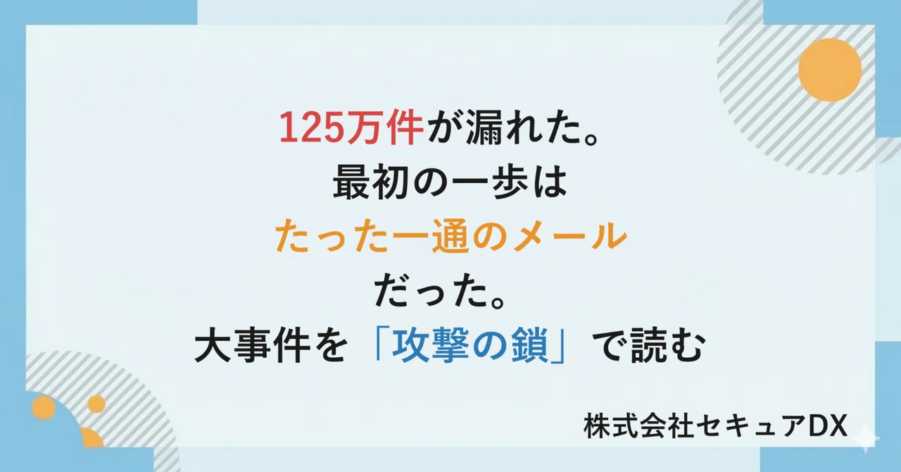 125万件が漏れた。最初の一歩は、たった一通のメールだった――大事件を「攻撃の鎖」で読む