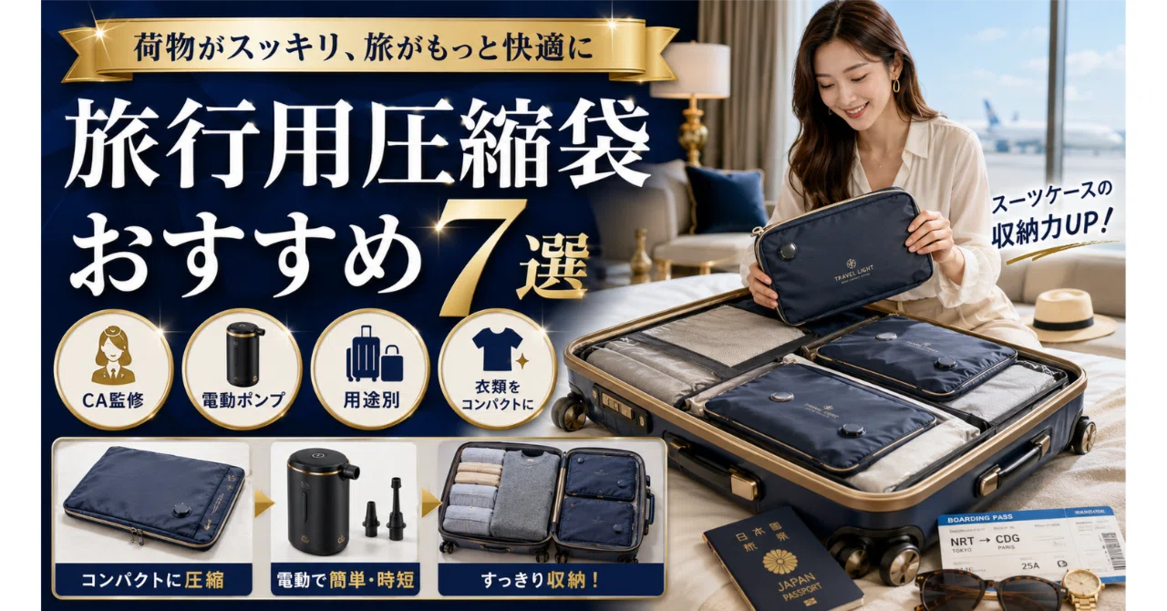 旅行用圧縮袋おすすめ7選【2026年・CA監修・電動ポンプ・用途別完全