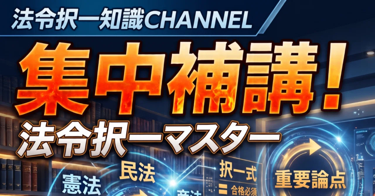 580補講編】憲法行政法の判例／令和8年度行政書士試験対策｜法令択