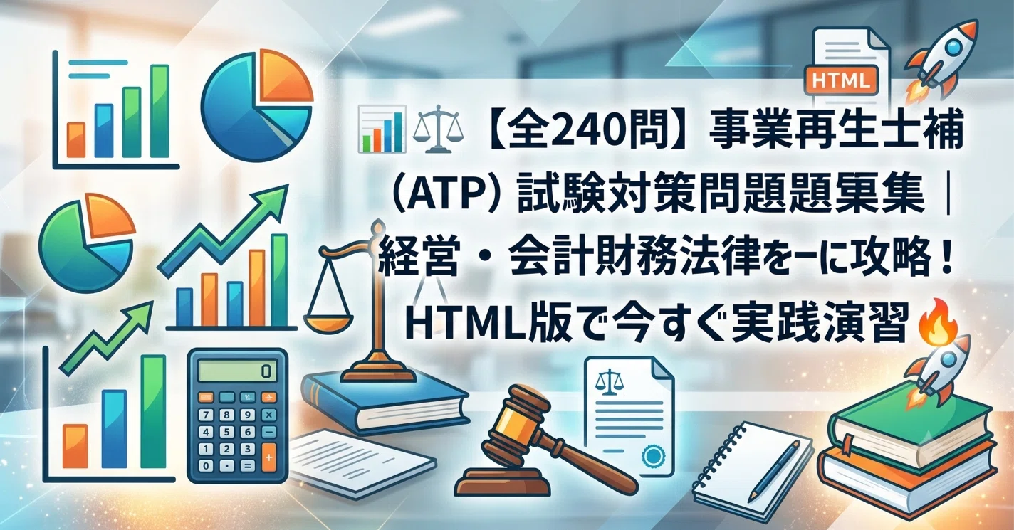 📊⚖️【全240問】事業再生士補（ATP）試験対策問題集｜経営・会計財務