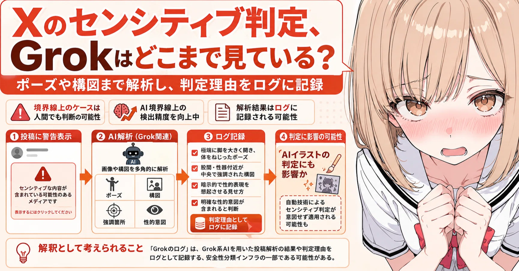 Xのセンシティブ判定はどう行われる？Grokの画像解析ログから見えた