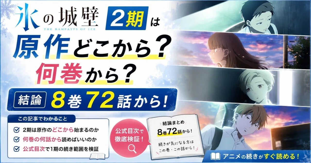 氷の城壁2期は原作どこから？何巻から？【結論8巻72話】1期の続きを