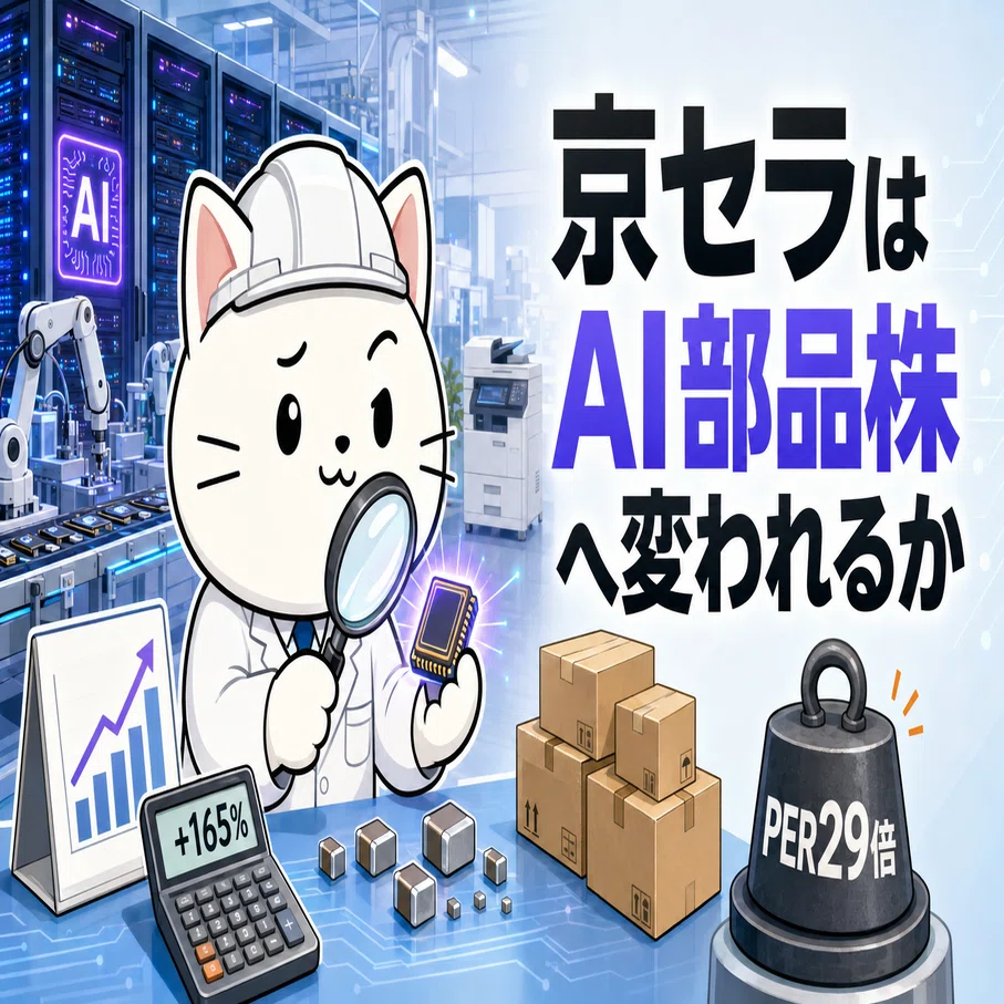 京セラはAI部品株へ変われるか 営業利益165％増でもPER29倍を追わない