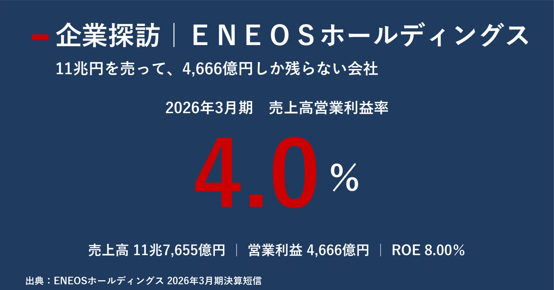 企業探訪｜ENEOSホールディングス ｜宮野宏樹