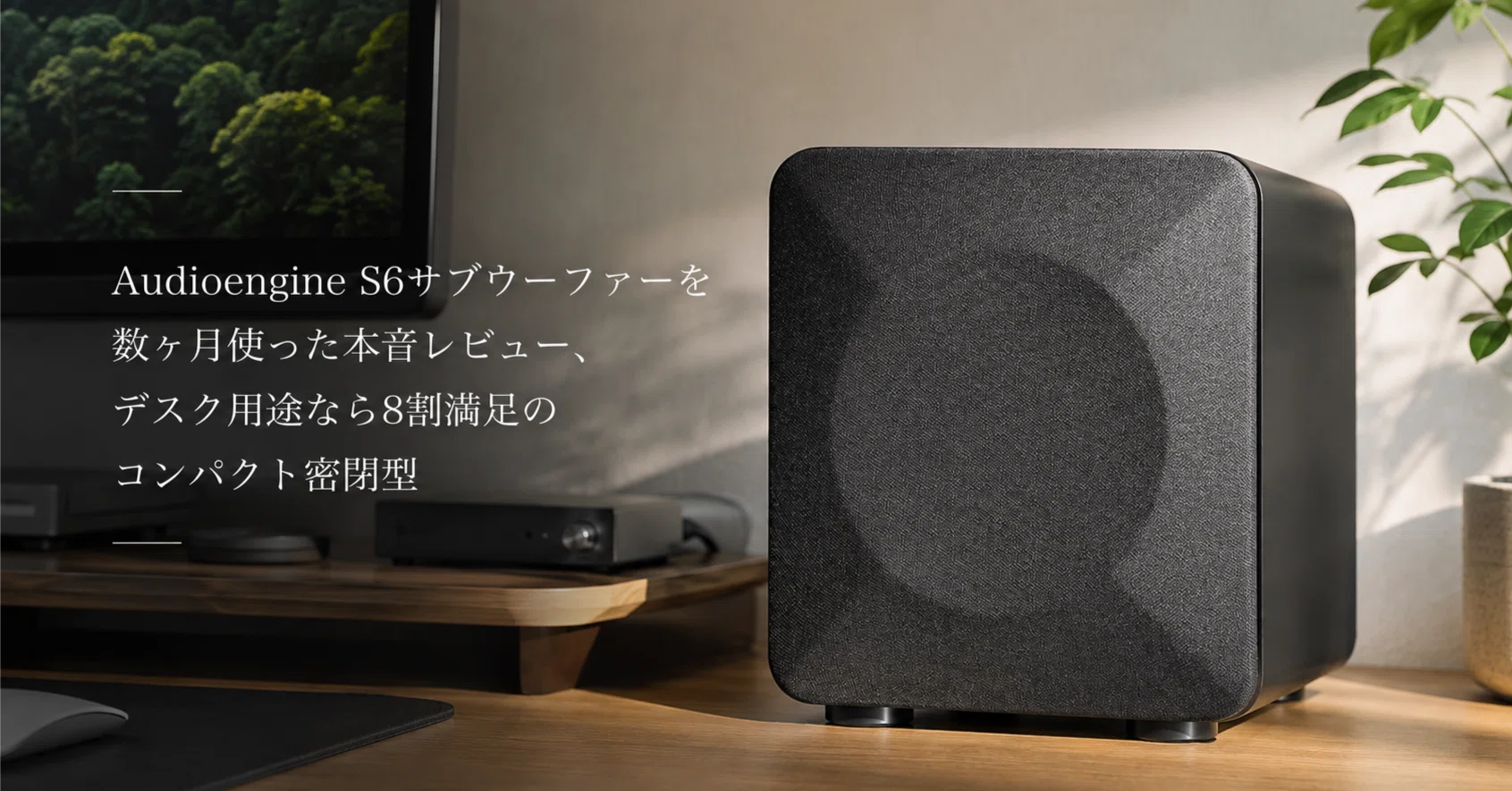 Audioengine S6サブウーファーを数ヶ月使った本音レビュー、デスク用途