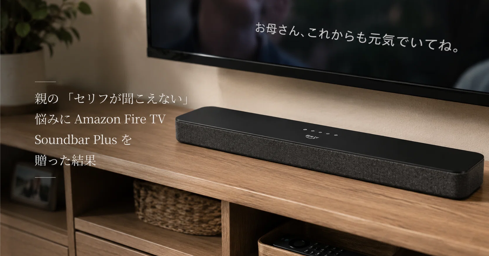 親の「セリフが聞こえない」悩みにAmazon Fire TV Soundbar Plusを贈っ