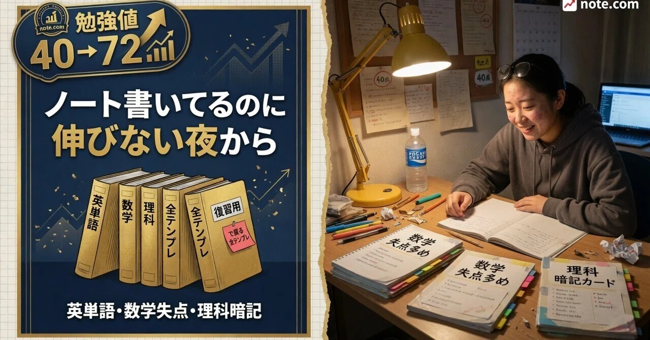 ノートを書いてるのに伸びない」と泣いた夜から、ノート5冊で偏差値72