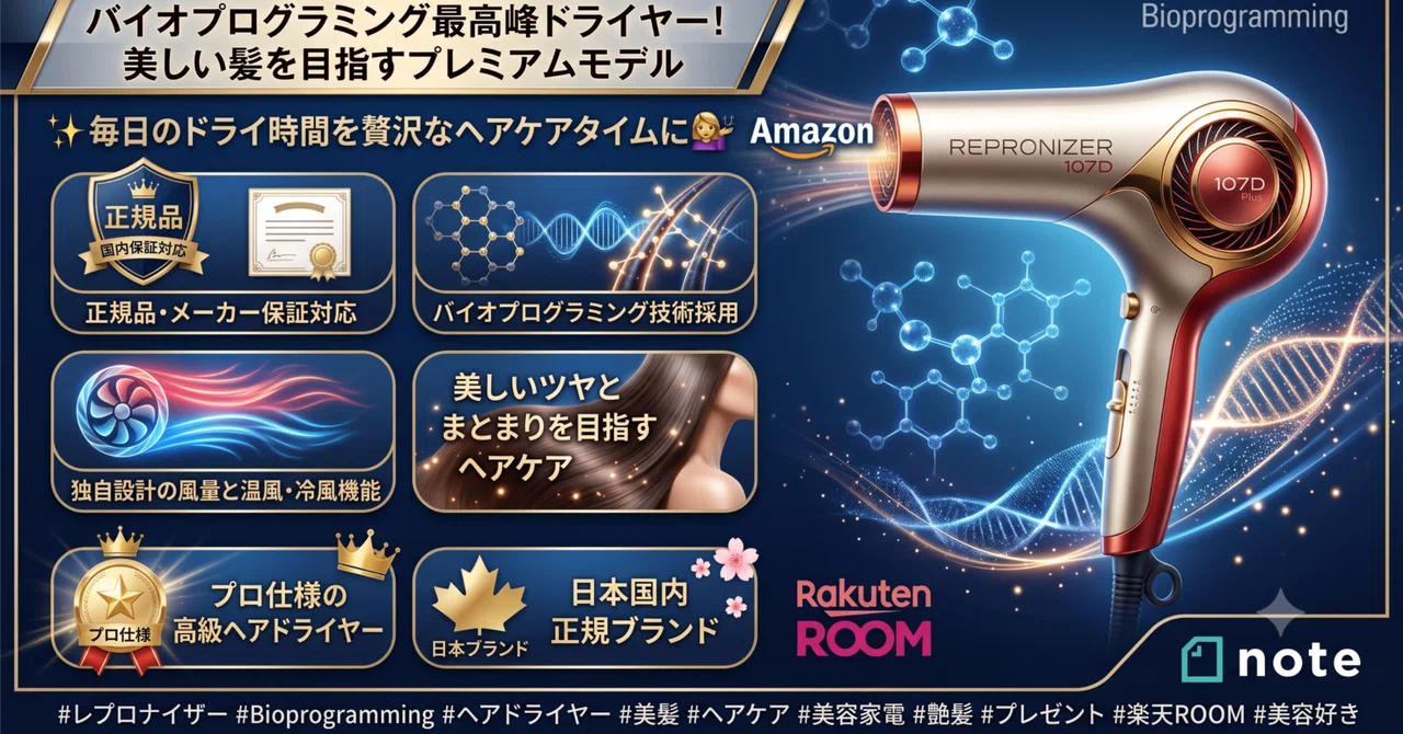 バイオプログラミング最高峰ドライヤー！美しい髪を目指すプレミアム