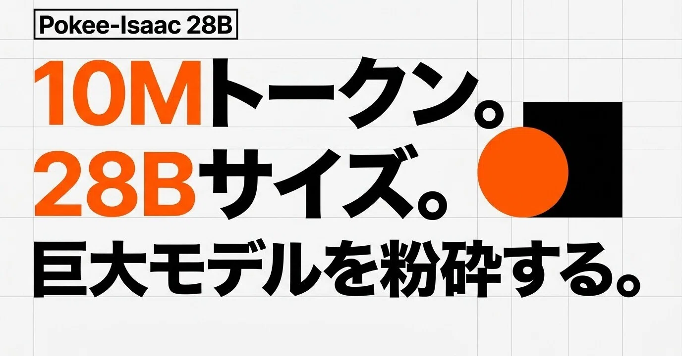 1000万トークンの衝撃：次世代AIモデル「Pokee-Isaac 28B」徹底調査