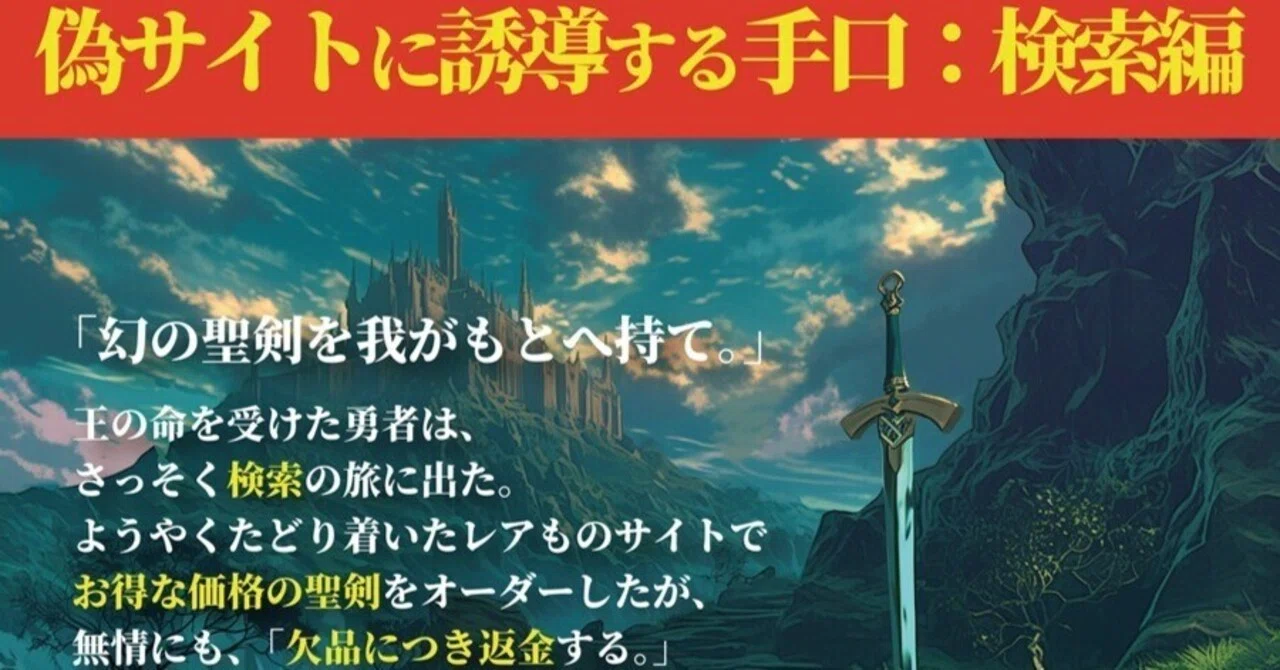 限定品などの希少性の高い商品を格安で販売するかのように装った偽の