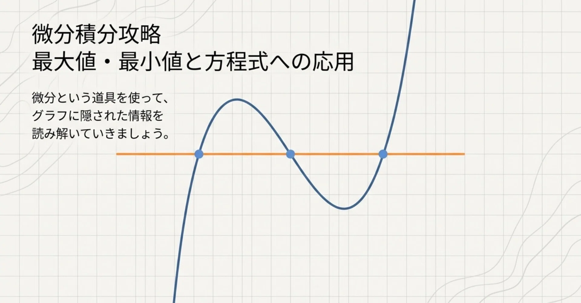 微分積分攻略④ 高校数学解説シリーズ［最大値・最小値と方程式への