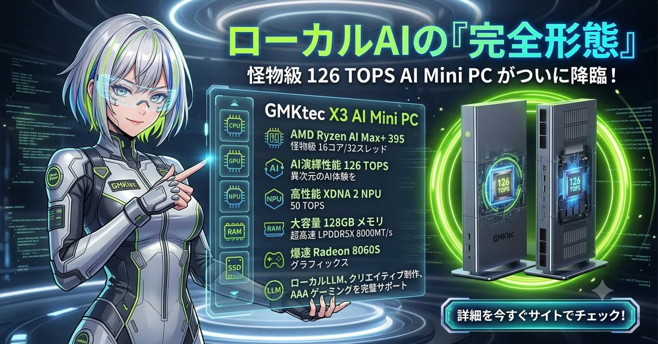 🚀【2026年最新】GMKtec EVO-X3登場✨ Ryzen AI Max+ 395搭載AIミニPC