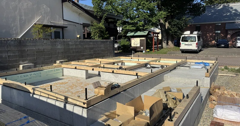 2026.8.5  土台入れがスタートしました。