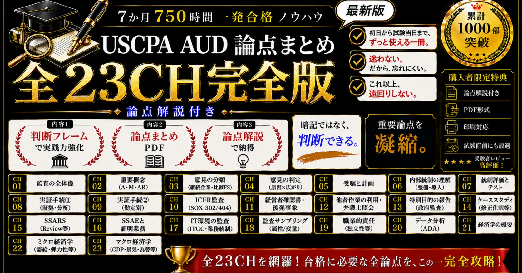 完全版｜USCPA AUD論点まとめ全23CH】AUDの4択が全部正しく見える人へ