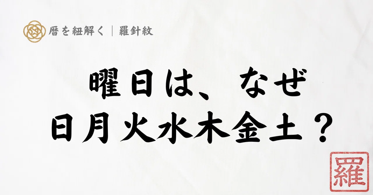 曜日は、なぜ「日月火水木金土」なのか|七曜と暦の話|羅針紋(らしんもん)|灯(あかり)