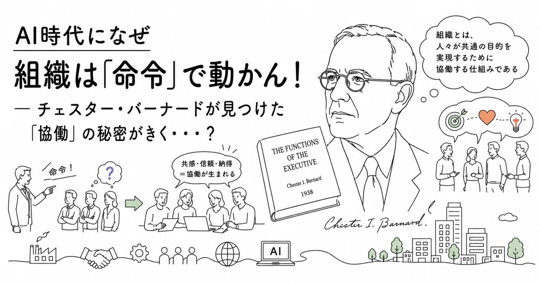 AI時代になぜ 組織は「命令」で動かん！― チェスター・バーナードが